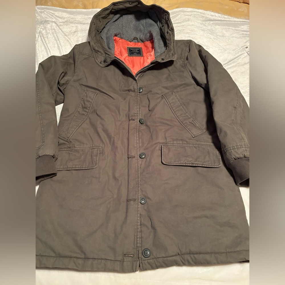 Ambercrombie Fitch olive Hooded Parka Coat Large